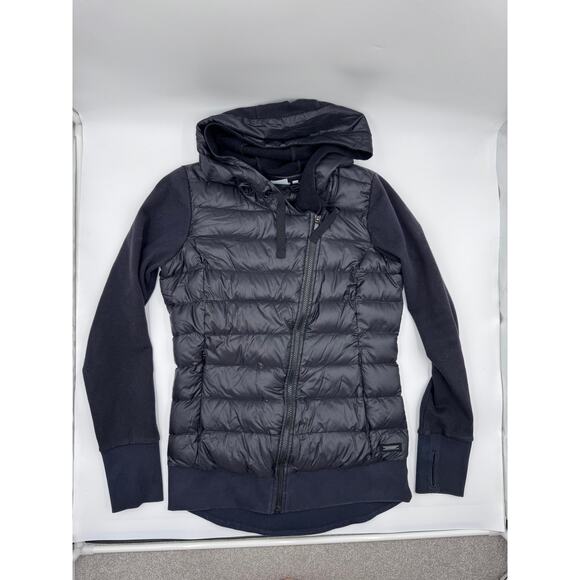 Athleta Insulated Black Hooded Jacket Medium - Picture 7 of 7